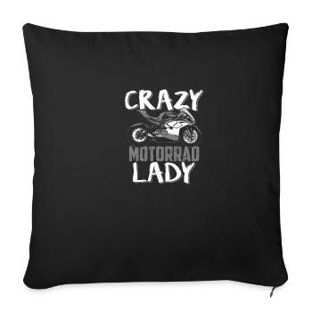 Femme de moto Superbikerin Cadeau · Crazy Lady - Housse de coussin décorative 45 x 45 cm - noir - Devant