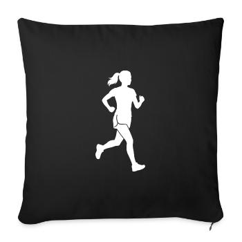Runner Silhouette Jogging & Marathon Training - Sofa pillowcase 17,3'' x 17,3'' (45 x 45 cm) - black - Front