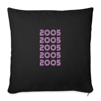 Année : 2005 - Housse de coussin décorative 45 x 45 cm - noir - Devant