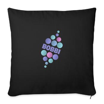 First name Bobbi - Sofa pillowcase 17,3'' x 17,3'' (45 x 45 cm) - black - Front