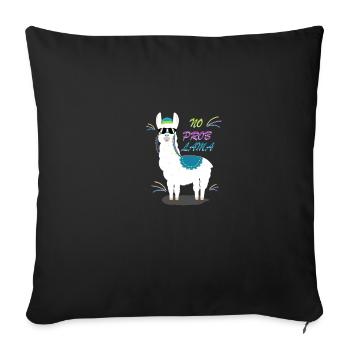 No Prob Lama - Cooles Alpaka mit Sonnenbrille - Sofakissenbezug 45 x 45 cm - Schwarz - Vorne