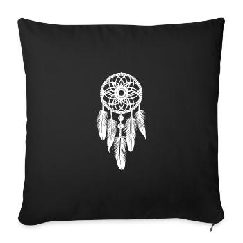 Magical Native American Dream Catcher Yoga Amulet - Sofa pillowcase 17,3'' x 17,3'' (45 x 45 cm) - black - Front