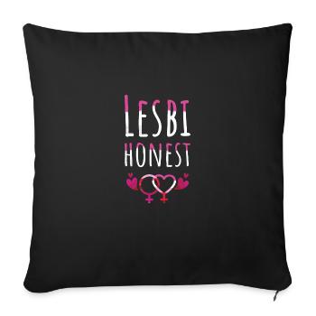 Lesbi Honest Pride Flag Lesbian Couple - Sofa pillowcase 17,3'' x 17,3'' (45 x 45 cm) - black - Front