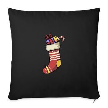 Santa Claus Boots Sweets Christmas Gift - Sofa pillowcase 17,3'' x 17,3'' (45 x 45 cm) - black - Front