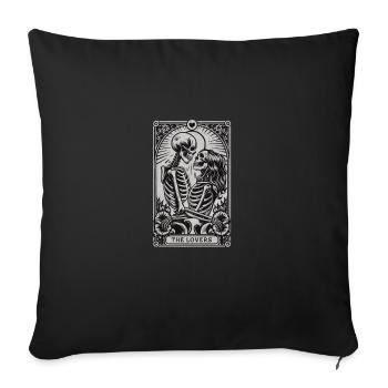Vintage Gothic Skeleton Couple Tarot Card with - Sofa pillowcase 17,3'' x 17,3'' (45 x 45 cm) - black - Front