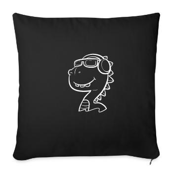 Cool dino. Inerductive or cool poison - Sofa pillowcase 17,3'' x 17,3'' (45 x 45 cm) - black - Front