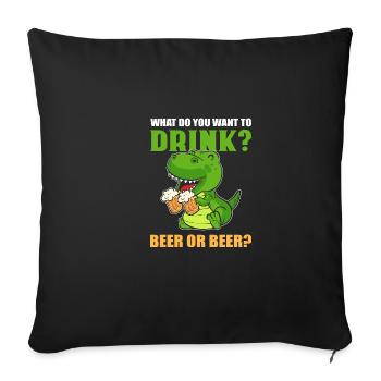 Bier oder Bier Barista Geschenk - Sofakissenbezug 45 x 45 cm - Schwarz - Vorne