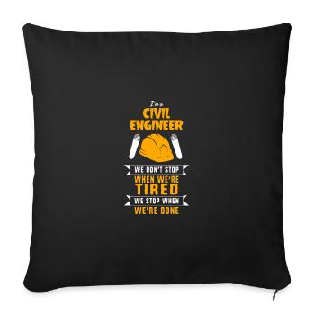 Civil Engineer Construction Site Construction Worker - Sofa pillowcase 17,3'' x 17,3'' (45 x 45 cm) - black - Front