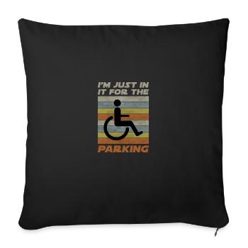 Disabled Wheelchair Disability Handicap Gift - Sofa pillowcase 17,3'' x 17,3'' (45 x 45 cm) - black - Front