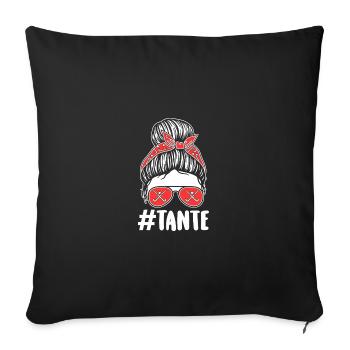 Joueur de hockey sur gazon tante hockey sur gazon - Housse de coussin décorative 45 x 45 cm - noir - Devant