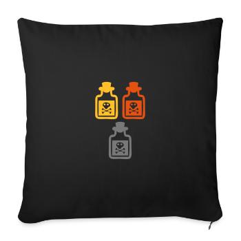 Poison bottles - Sofa pillowcase 17,3'' x 17,3'' (45 x 45 cm) - black - Front