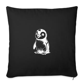 Cute little waddling baby kids penguin - Sofa pillowcase 17,3'' x 17,3'' (45 x 45 cm) - black - Front