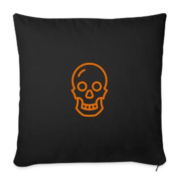 skull - Sofa pillowcase 17,3'' x 17,3'' (45 x 45 cm) - black - Front