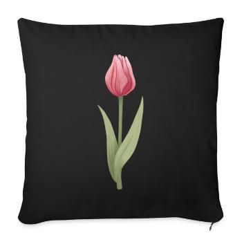 Tulpe - Sofakissenbezug 45 x 45 cm - Schwarz - Vorne