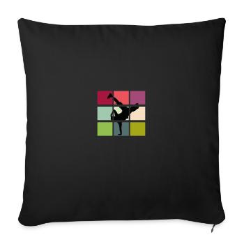Breakdance breaker retro bboy - Sofa pillowcase 17,3'' x 17,3'' (45 x 45 cm) - black - Front