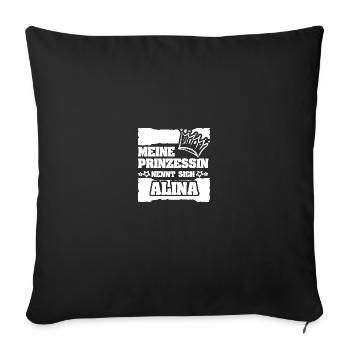 Alina comme prénom de fille - Housse de coussin décorative 45 x 45 cm - noir - Devant