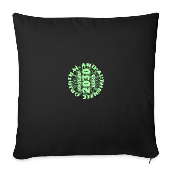 2030 - Sofa pillowcase 17,3'' x 17,3'' (45 x 45 cm) - black - Front