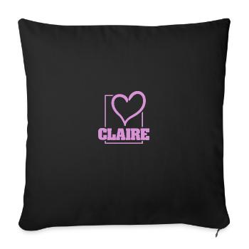 Gift for Claire - Sofa pillowcase 17,3'' x 17,3'' (45 x 45 cm) - black - Front