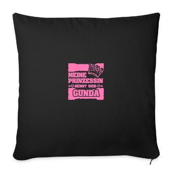 Nom de la fille Gunda - Housse de coussin décorative 45 x 45 cm - noir - Devant