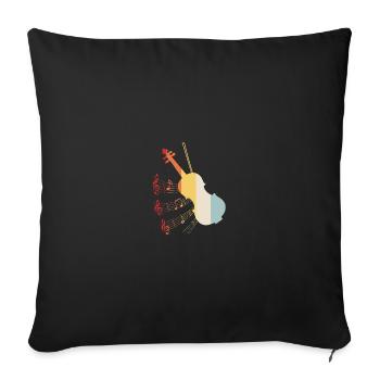 Violin violin orchestra viola violinist retro - Sofa pillowcase 17,3'' x 17,3'' (45 x 45 cm) - black - Front
