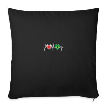 Angleterre et Brésil Drapeau brésilien du Brésil - Housse de coussin décorative 45 x 45 cm - noir - Devant