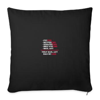 Only Nail Art Has No End Nail Designer - Sofa pillowcase 17,3'' x 17,3'' (45 x 45 cm) - black - Front