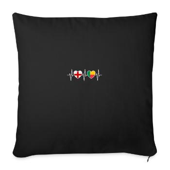 England and Benin Beninese flag flags - Sofa pillowcase 17,3'' x 17,3'' (45 x 45 cm) - black - Front