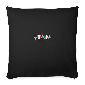 France and Algeria Algerian flag Flags - Sofa pillowcase 17,3'' x 17,3'' (45 x 45 cm) - black - Front