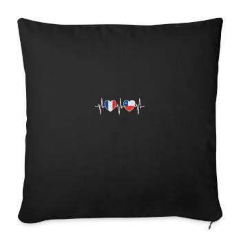 France and Chile Chilean flag Flags - Sofa pillowcase 17,3'' x 17,3'' (45 x 45 cm) - black - Front
