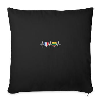 France and Lithuania Lithuanian flag Flags - Sofa pillowcase 17,3'' x 17,3'' (45 x 45 cm) - black - Front