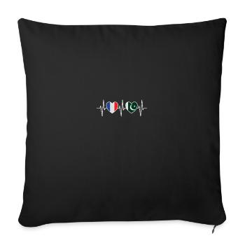 France and Pakistan Pakistani flag - Sofa pillowcase 17,3'' x 17,3'' (45 x 45 cm) - black - Front