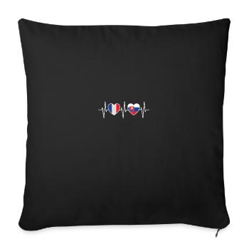 France and Slovakia Slovak flag Flags - Sofa pillowcase 17,3'' x 17,3'' (45 x 45 cm) - black - Front