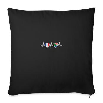 France et Afrique du Sud Drapeaux sud-africains - Housse de coussin décorative 45 x 45 cm - noir - Devant