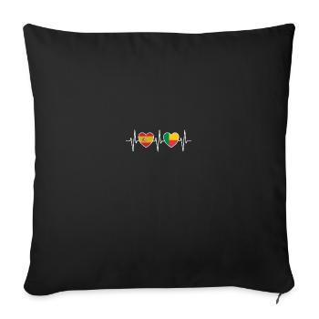 Spain and Benin Beninese flag flags - Sofa pillowcase 17,3'' x 17,3'' (45 x 45 cm) - black - Front