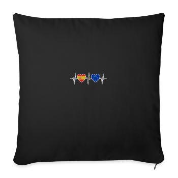 Spain and Europe EU European Union flag - Sofa pillowcase 17,3'' x 17,3'' (45 x 45 cm) - black - Front