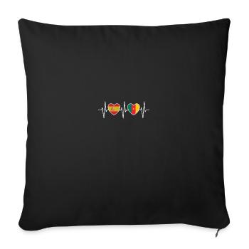 Espagne et Cameroun Drapeaux du Cameroun - Housse de coussin décorative 45 x 45 cm - noir - Devant