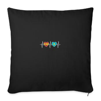 Espagne et Kazakhstan Drapeau kazakh Drapeaux - Housse de coussin décorative 45 x 45 cm - noir - Devant