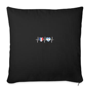 France and Argentina Argentine flags - Sofa pillowcase 17,3'' x 17,3'' (45 x 45 cm) - black - Front
