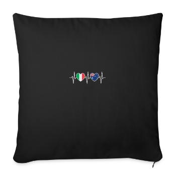 Italy and Australia Australian flag flags - Sofa pillowcase 17,3'' x 17,3'' (45 x 45 cm) - black - Front