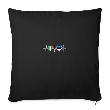 Italy and Estonia Estonian flag Flags - Sofa pillowcase 17,3'' x 17,3'' (45 x 45 cm) - black - Front