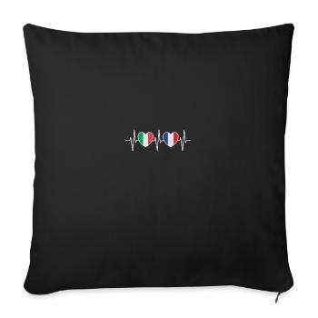 L’Italie et la France Français drapeau Drapeaux - Housse de coussin décorative 45 x 45 cm - noir - Devant