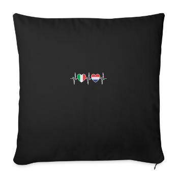 Italie et Pays-Bas Daiflags néerlandais - Housse de coussin décorative 45 x 45 cm - noir - Devant