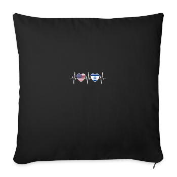 USA and Israel Israeli Flag Flags - Sofa pillowcase 17,3'' x 17,3'' (45 x 45 cm) - black - Front
