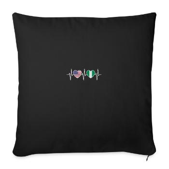 USA and Nigeriaia Nigerian flag flags - Sofa pillowcase 17,3'' x 17,3'' (45 x 45 cm) - black - Front
