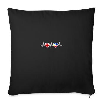 Angleterre et Philippines Drapeaux philippins - Housse de coussin décorative 45 x 45 cm - noir - Devant