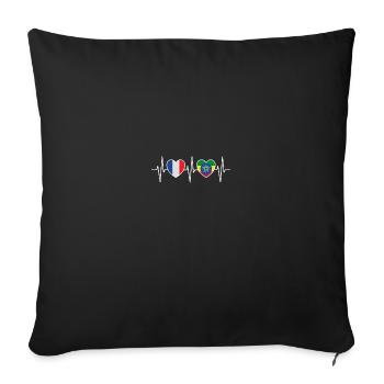 France and Ethiopia Ethiopian flag Flag - Sofa pillowcase 17,3'' x 17,3'' (45 x 45 cm) - black - Front