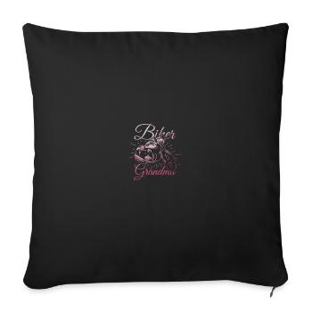 Biker Grand-mère - Grand-mère motocycliste - Housse de coussin décorative 45 x 45 cm - noir - Devant