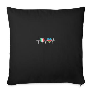 Italy and Azerbaijan Azerbaijan flag - Sofa pillowcase 17,3'' x 17,3'' (45 x 45 cm) - black - Front