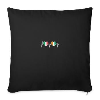 Drapeaux de l’Italie et de la Côte d’Ivoire - Housse de coussin décorative 45 x 45 cm - noir - Devant