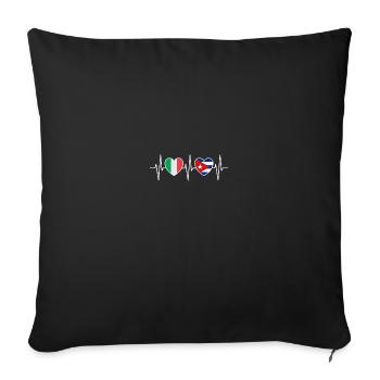Italy and Cuba Cuban flag Flags - Sofa pillowcase 17,3'' x 17,3'' (45 x 45 cm) - black - Front